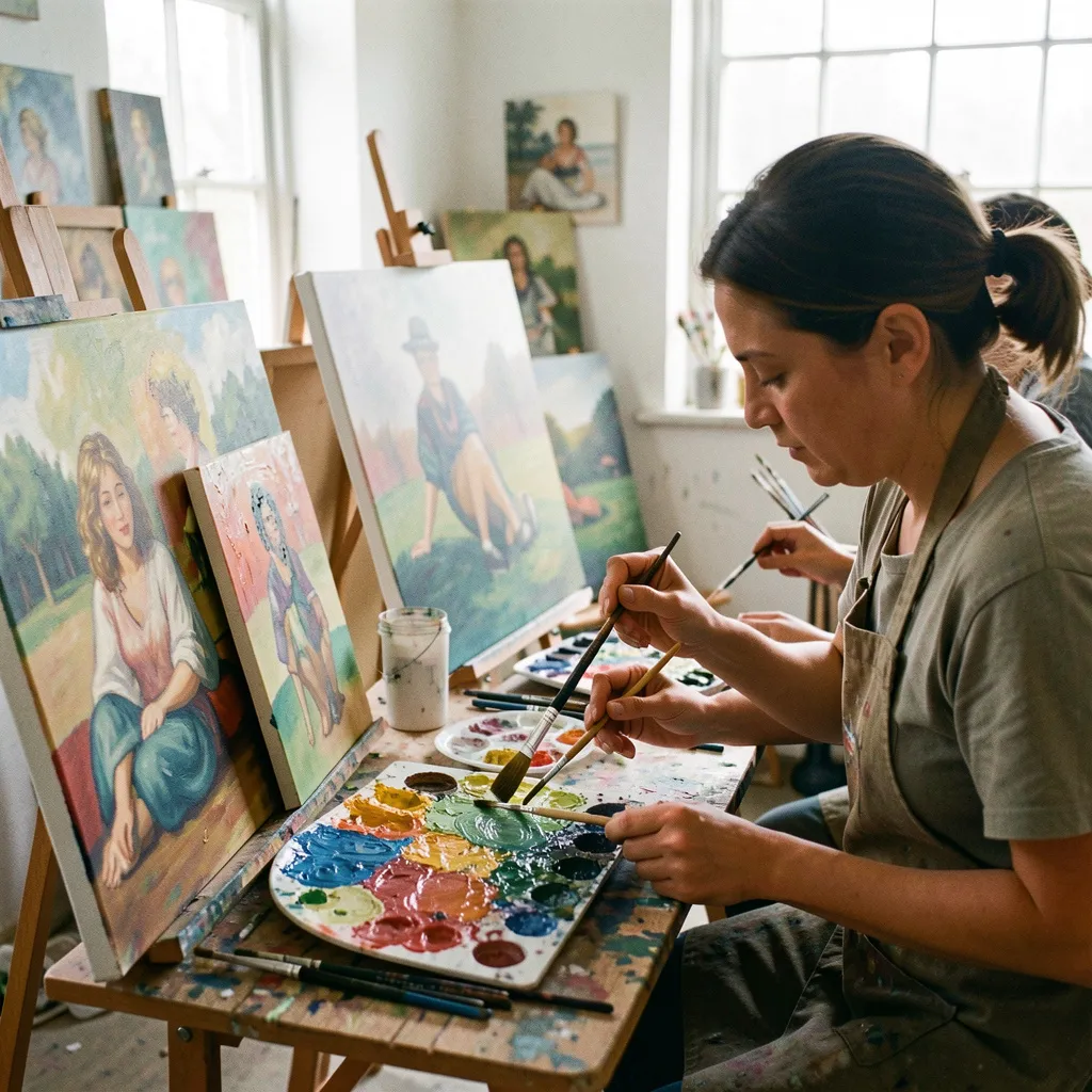 Art studio environment welcoming visitors